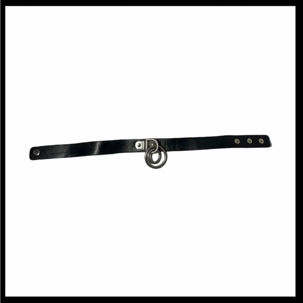 Leather Choker w Metal Buckle Punk Emo Goth Grunge Witchy Vamp Festival Hardware